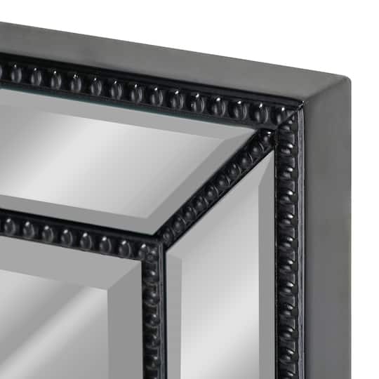 Head West Black Metro Beaded Glass Framed Vanity Mirror - 36" x 24"